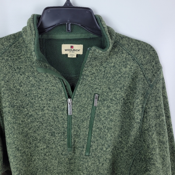 Woolrich Fleece 1/4 Zip Pullover Mens Jacket Sz Large - Picture 9 of 10